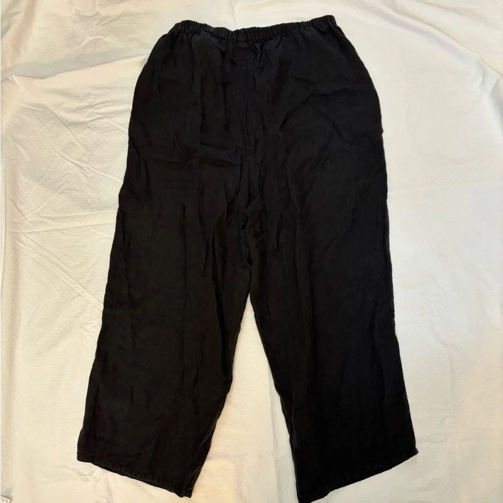 Flax Women's Black Linen Leg Pants M - Picture 4 of 4